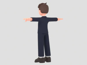Minimal Man Cartoon Character 01 3D Model