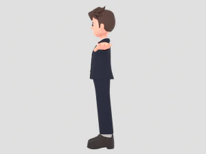 Minimal Man Cartoon Character 01 3D Model