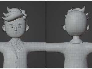 Minimal Man Cartoon Character 01 Modèle 3D