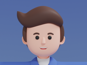 Minimal Man Cartoon Character 02 3D Model