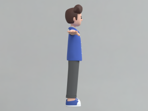 Minimal Man Cartoon Character 02 3D Model