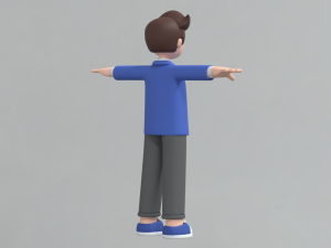 Minimal Man Cartoon Character 02 3D Model