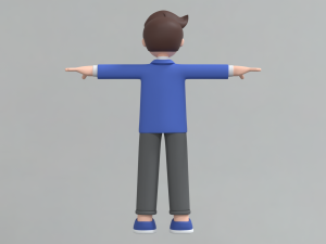 Minimal Man Cartoon Character 02 3D Model