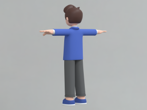 Minimal Man Cartoon Character 02 3D Model