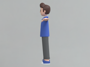 Minimal Man Cartoon Character 02 3D Model