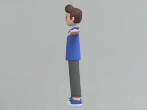 Minimal Man Cartoon Character 02 3D Model
