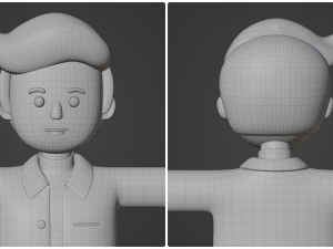 Minimal Man Cartoon Character 02 3D Model