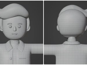 Minimal Man Cartoon Character 02 3D Model