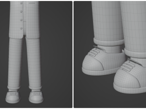 Minimal Man Cartoon Character 02 3D Model