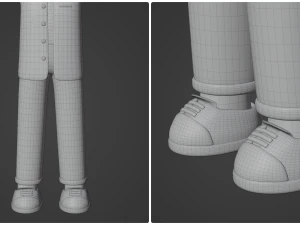 Minimal Man Cartoon Character 02 3D Model