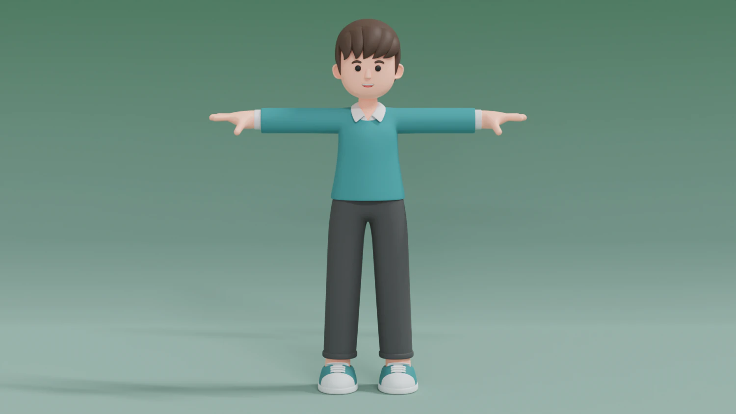 Minimal Man Cartoon Character 03 3D Model .c4d .max .obj .3ds .fbx .stl .blend 