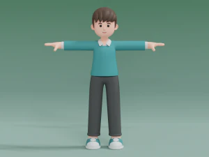 Personaje de dibujos animados de hombre m&iacute;nimo 03 Modelo 3D
