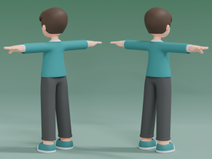Minimal Man Cartoon Character 03 3D Model
