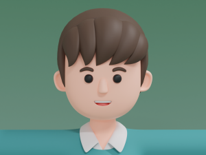 Minimal Man Cartoon Character 03 3D Model