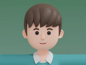 Minimal Man Cartoon Character 03 3D Model