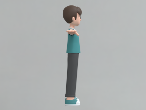Minimal Man Cartoon Character 03 3D Model