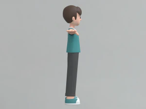 Minimal Man Cartoon Character 03 3D Model