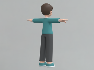 Minimal Man Cartoon Character 03 3D Model