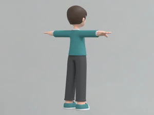 Minimal Man Cartoon Character 03 3D Model