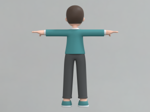 Minimal Man Cartoon Character 03 3D Model