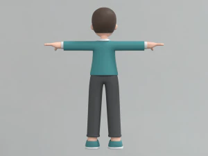Minimal Man Cartoon Character 03 3D Model