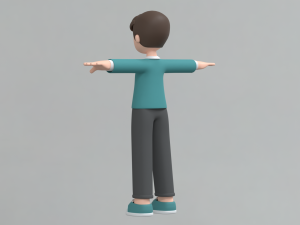 Minimal Man Cartoon Character 03 3D Model