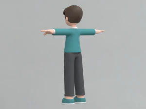 Minimal Man Cartoon Character 03 3D Model