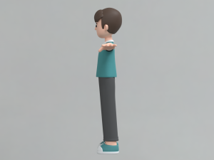 Minimal Man Cartoon Character 03 3D Model