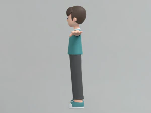Minimal Man Cartoon Character 03 3D Model