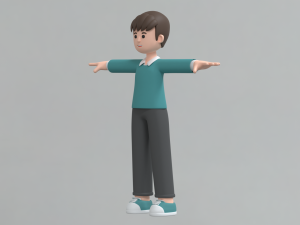 Minimal Man Cartoon Character 03 3D Model