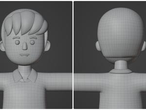 Minimal Man Cartoon Character 03 3D Model