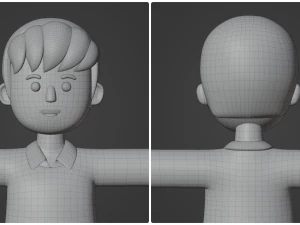Minimal Man Cartoon Character 03 3D Model