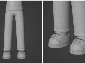 Minimal Man Cartoon Character 03 3D Model