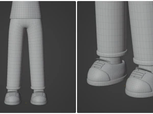 Minimal Man Cartoon Character 03 3D Model