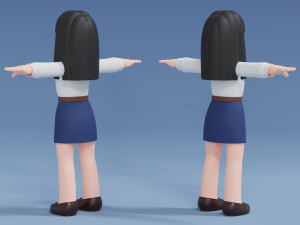 Minimal Woman Cartoon Character 01 3Dモデル