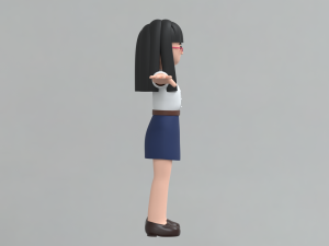 Minimal Woman Cartoon Character 01 3Dモデル