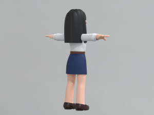 Minimal Woman Cartoon Character 01 3Dモデル