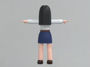 Minimal Woman Cartoon Character 01 3Dモデル