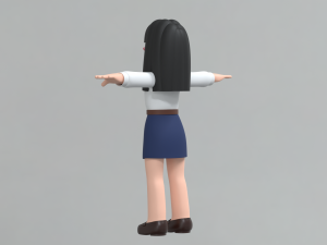 Minimal Woman Cartoon Character 01 3Dモデル