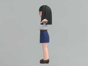 Minimal Woman Cartoon Character 01 3Dモデル
