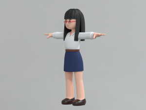Minimal Woman Cartoon Character 01 3Dモデル
