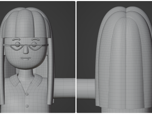 Minimal Woman Cartoon Character 01 3Dモデル