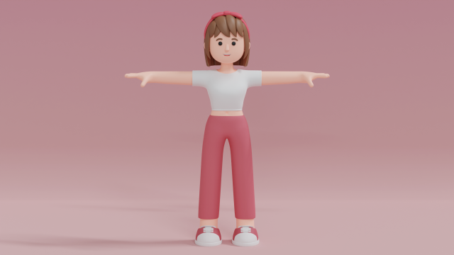 Minimal Woman Cartoon Character 02 Modelo 3D .c4d .max .obj .3ds .fbx .stl .blend 