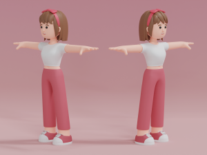 Minimal Woman Cartoon Character 02 Modelo 3D