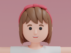 Minimal Woman Cartoon Character 02 Modelo 3D