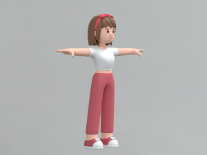 Minimal Woman Cartoon Character 02 Modelo 3D