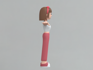 Minimal Woman Cartoon Character 02 Modelo 3D