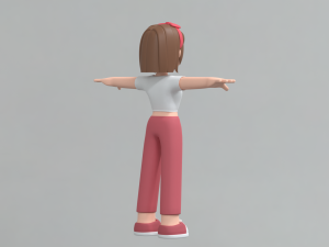 Minimal Woman Cartoon Character 02 Modelo 3D