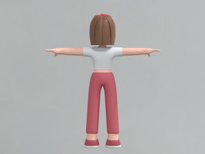 Minimal Woman Cartoon Character 02 Modelo 3D