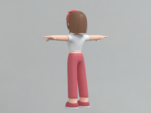 Minimal Woman Cartoon Character 02 Modelo 3D